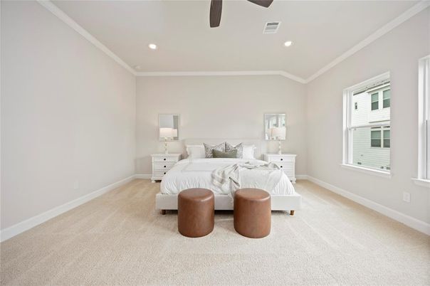 Bedroom, Interior, Recessed Lighting