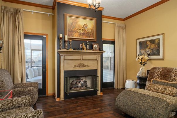 Fireplace, Interior, Wood Texture Flooring