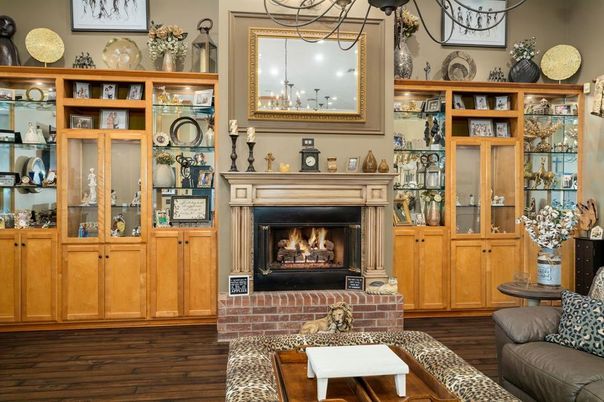 Fireplace, Interior, Wood Texture Flooring