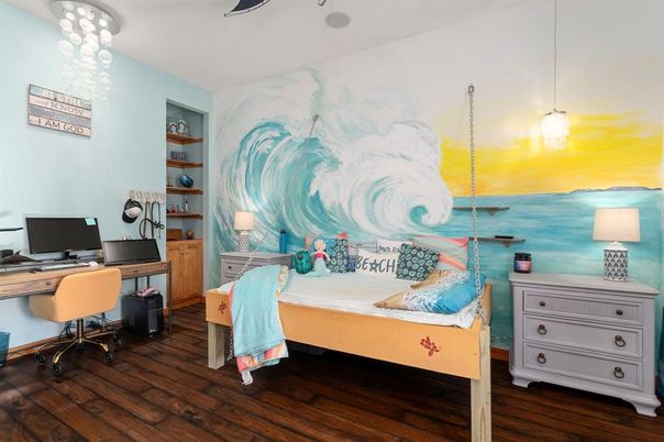 Home Office, Interior, Pendant Lights, Wood Texture Flooring