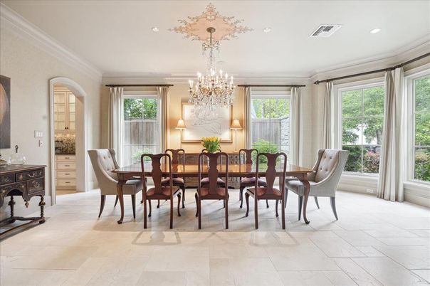 Chandelier, Dining room, Interior, Recessed Lighting