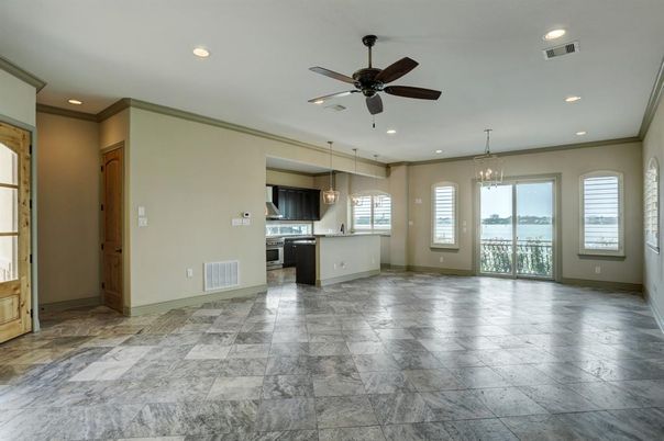 Chandelier, Empty room, Interior, Kitchen, Marble, Pendant Lights, Recessed Lighting