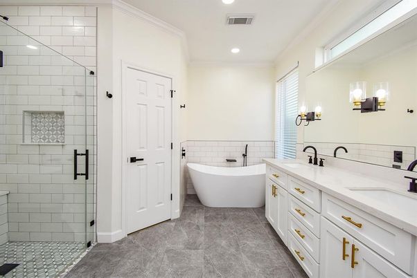 Bathroom, Dual Sink Vanities, Free Standing Baths, Glass Shower, Interior, Recessed Lighting
