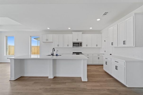 Interior, Kitchen, Recessed Lighting, Wood Texture Flooring