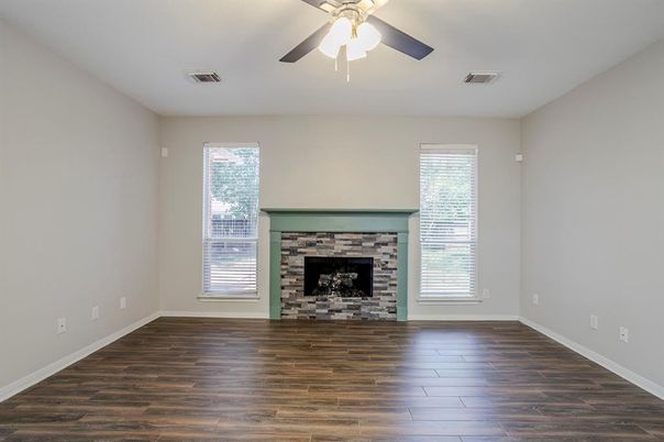 Empty room, Fireplace, Interior, Wood Texture Flooring