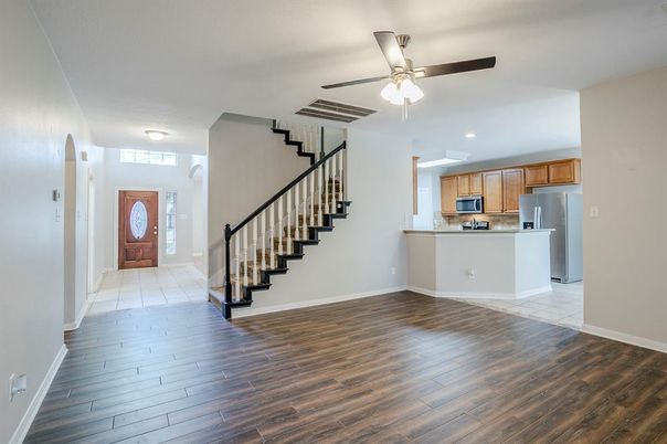 Interior, Kitchen, Stainless Steel Appliances, Wood Texture Flooring