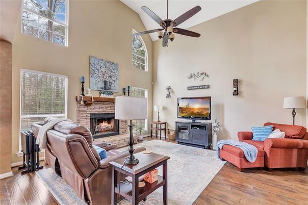 Fireplace, Interior, Living room, Wood Texture Flooring
