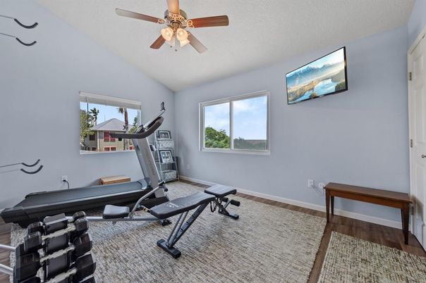 Fitness Equipment, Interior, Wood Texture Flooring