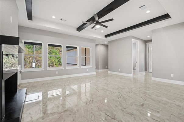 Empty room, Interior, Marble, Recessed Lighting