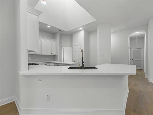 Interior, Kitchen, Recessed Lighting, Wood Texture Flooring