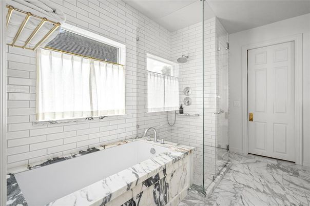 Bathroom, Glass Shower, Interior, Marble