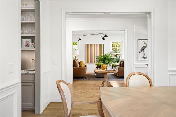 Dining room, Interior, Wood Texture Flooring