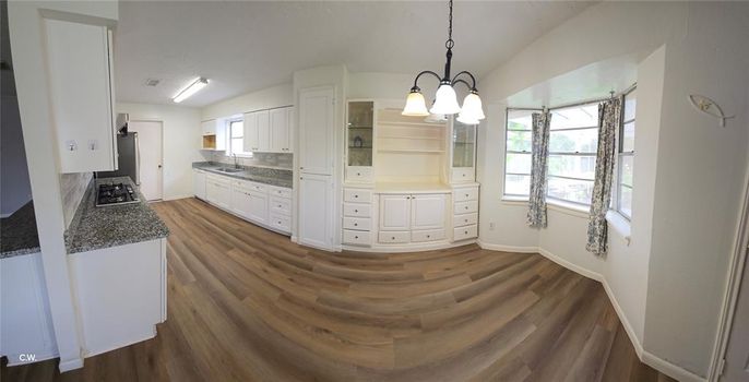 Interior, Kitchen, Pendant Lights, Wood Texture Flooring