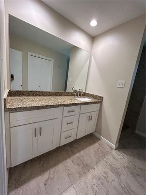 Bathroom, Dual Sink Vanities, Interior, Marble, Recessed Lighting