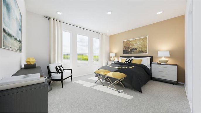 Bedroom, Interior, Recessed Lighting