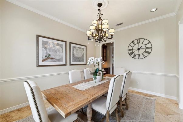 Chandelier, Dining room, Interior, Recessed Lighting