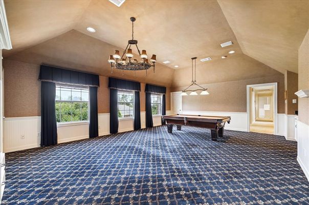 Billiard Table, Chandelier, Game Room, Interior, Pendant Lights, Recessed Lighting