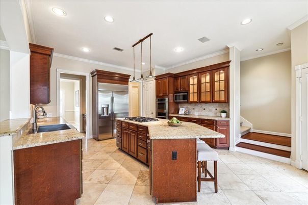 Interior, Kitchen, Pendant Lights, Recessed Lighting, Stainless Steel Appliances