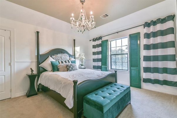 Bedroom, Chandelier, Interior