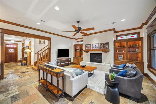 Fireplace, Interior, Living room, Recessed Lighting