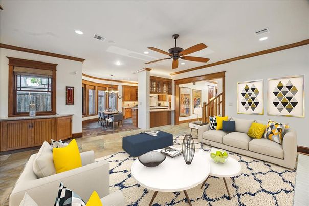 Dining room, Interior, Kitchen, Living room, Pendant Lights, Recessed Lighting