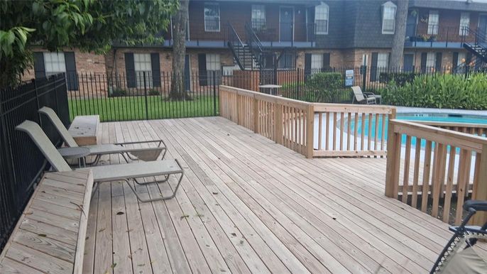Exterior, Pool, Wood Texture Flooring