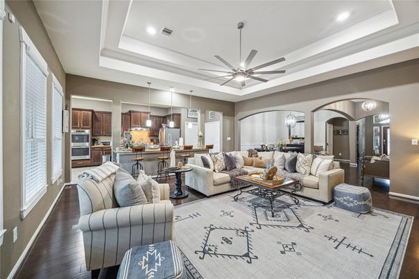 Interior, Kitchen, Living room, Pendant Lights, Recessed Lighting, Stainless Steel Appliances, Wood Texture Flooring