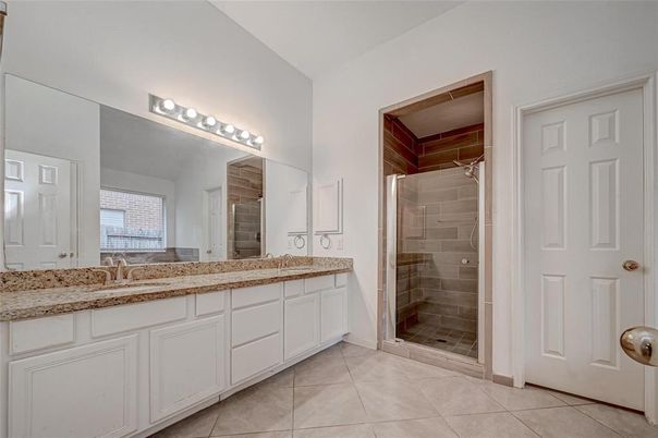 Bathroom, Dual Sink Vanities, Glass Shower, Interior