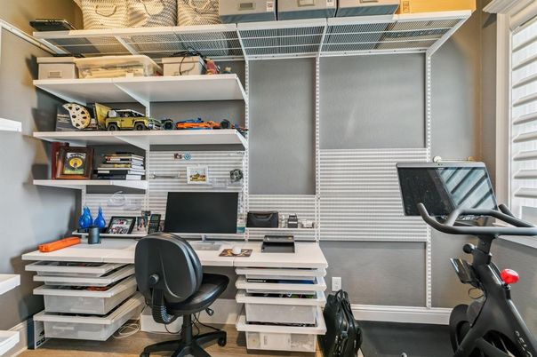 Fitness Equipment, Home Office, Interior, Wood Texture Flooring