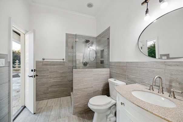 Bathroom, Dual Sink Vanities, Glass Shower, Interior