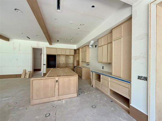 Interior, Kitchen, Recessed Lighting, Wooden Beams