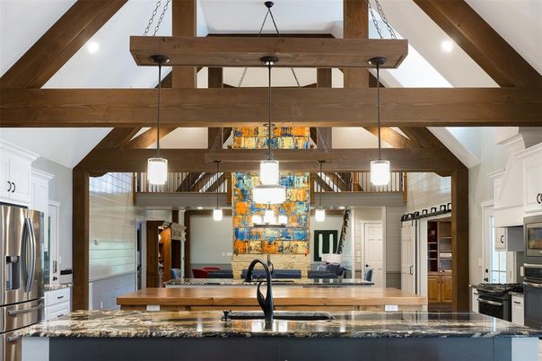 Interior, Kitchen, Pendant Lights, Wooden Beams