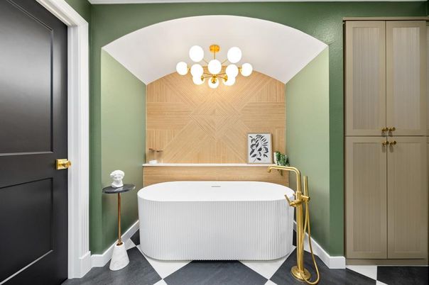 Bathroom, Free Standing Baths, Interior, Wood Texture Flooring