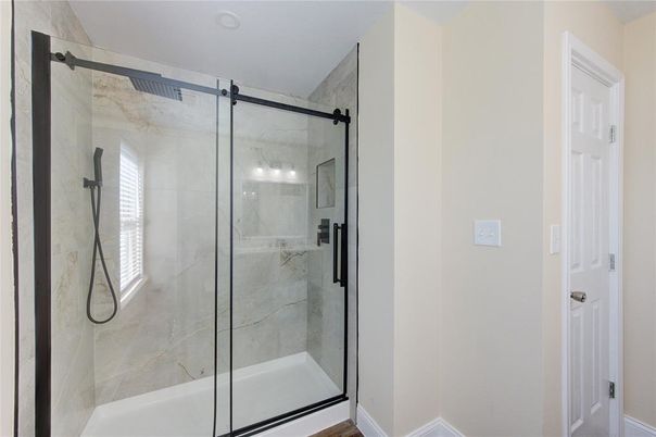 Bathroom, Glass Shower, Interior, Marble Walls