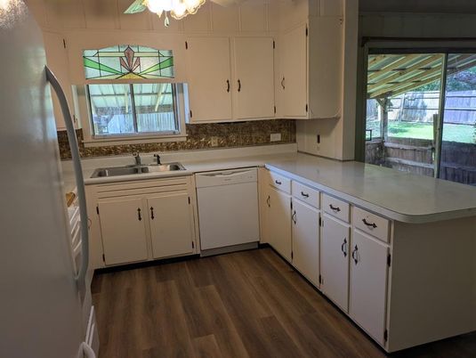 Interior, Kitchen, Wood Texture Flooring