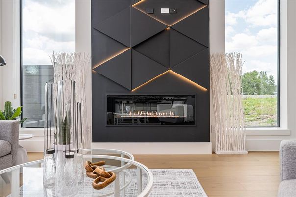 Fireplace, Interior, Wood Texture Flooring
