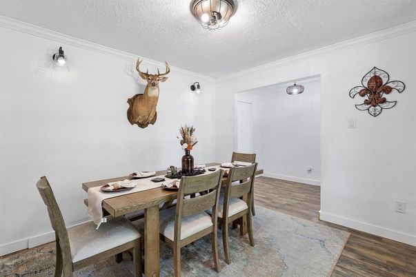 Dining room, Interior, Wood Texture Flooring