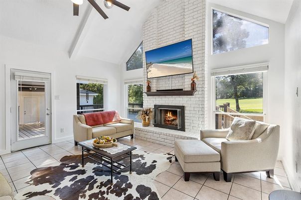 Fireplace, Interior, Living room, Stone Walls