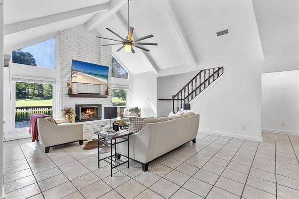 Fireplace, Interior, Living room, Stone Walls