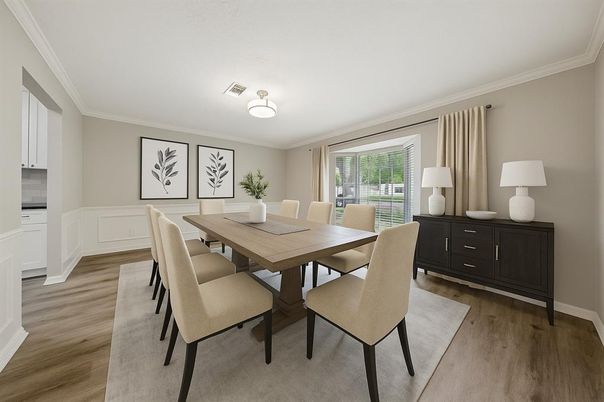 Dining room, Interior, Wood Texture Flooring