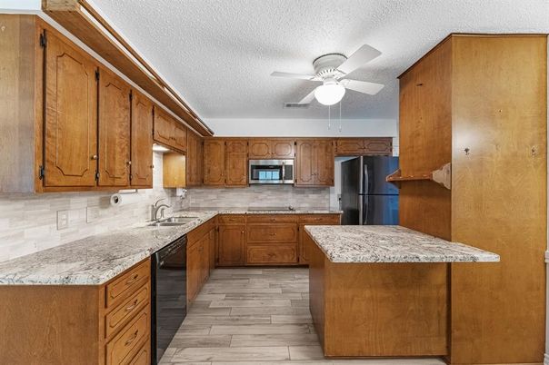 Interior, Kitchen, Wood Texture Flooring
