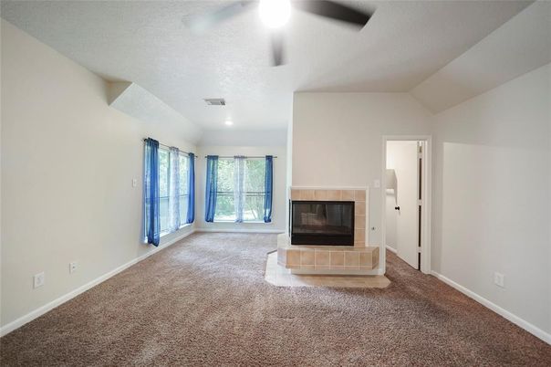 Empty room, Fireplace, Interior, Recessed Lighting