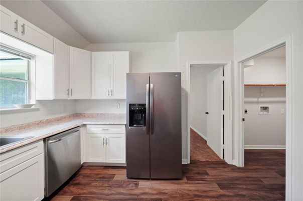 Interior, Kitchen, Wood Texture Flooring