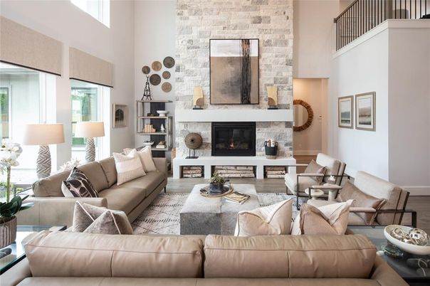 Fireplace, Interior, Living room, Stone Walls