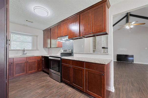 Interior, Kitchen, Wood Texture Flooring