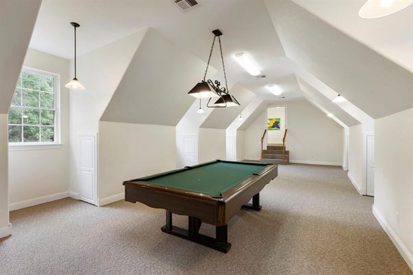 Billiard Table, Game Room, Interior, Pendant Lights