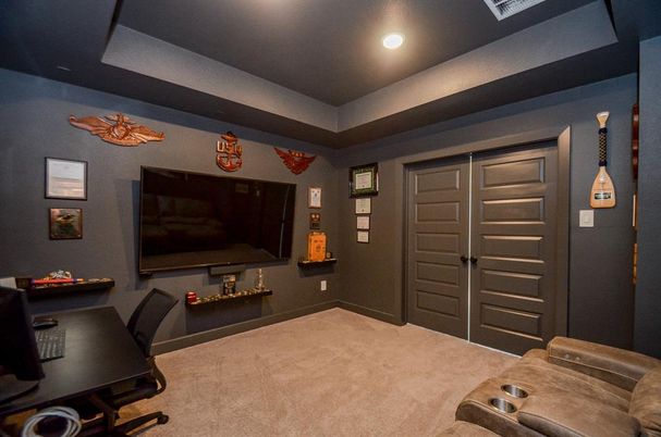 Home Theatre Room, Home Office, Interior, Recessed Lighting, Theatre Room