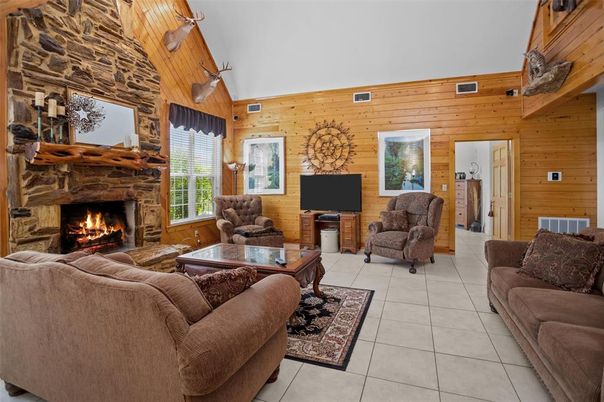 Fireplace, Interior, Living room, Wooden Walls