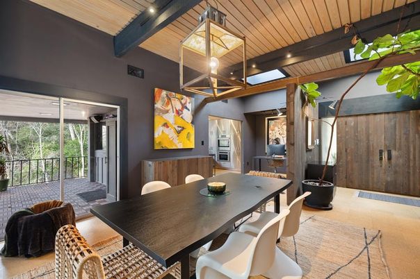 Dining room, Interior, Recessed Lighting, Wooden Beams, Wooden Ceilings