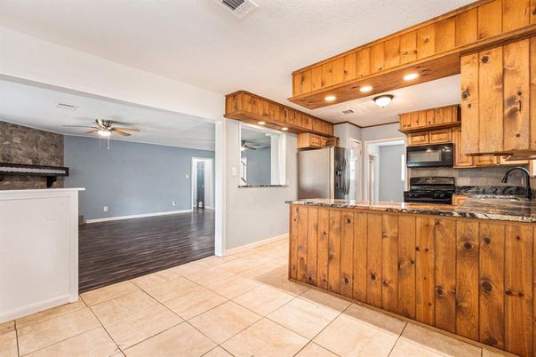 Interior, Kitchen, Wood Texture Flooring